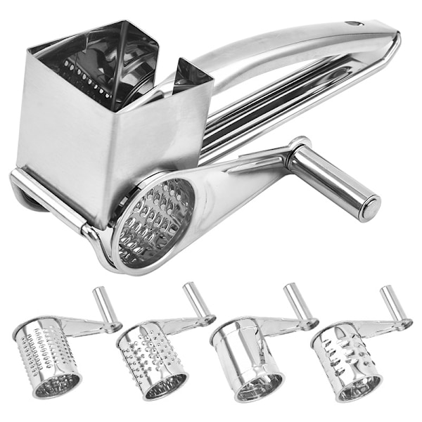 ##/Rustfrit Stål Oste Rivjern med 4 Tromleblade##/