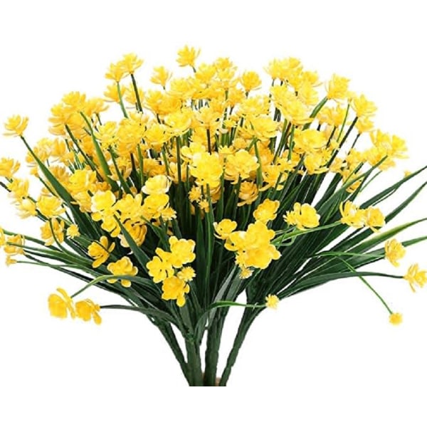 4 Gule Narcissus Busk Anti-UV Kunstig Plante Plast Busk H