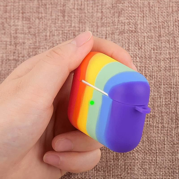 Regnbue - Beskyttende etui kompatibelt med AirPods 3 [Regnbue Sil