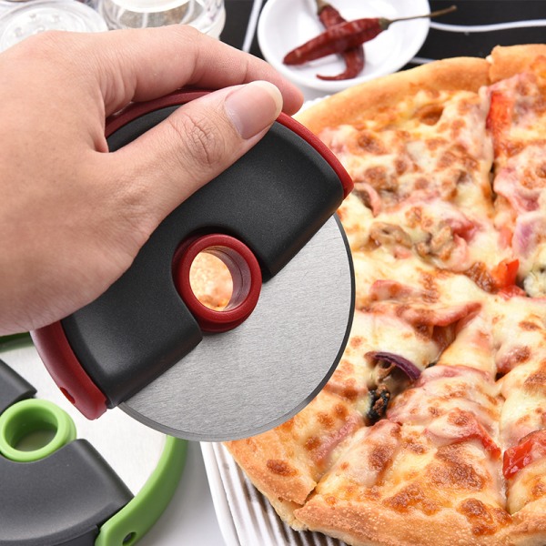 Disc Let-Let Pizza Cutter Slicer Hjul Kompakt, Rustfrit Stål