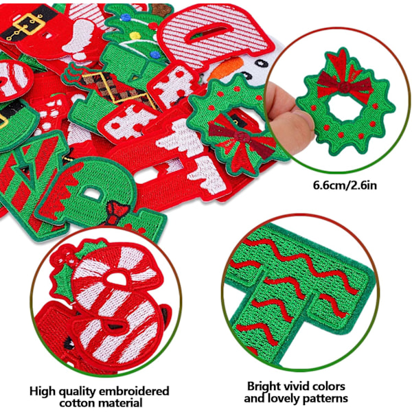##/Julebrev broderi stof lap, 26 stk.##/