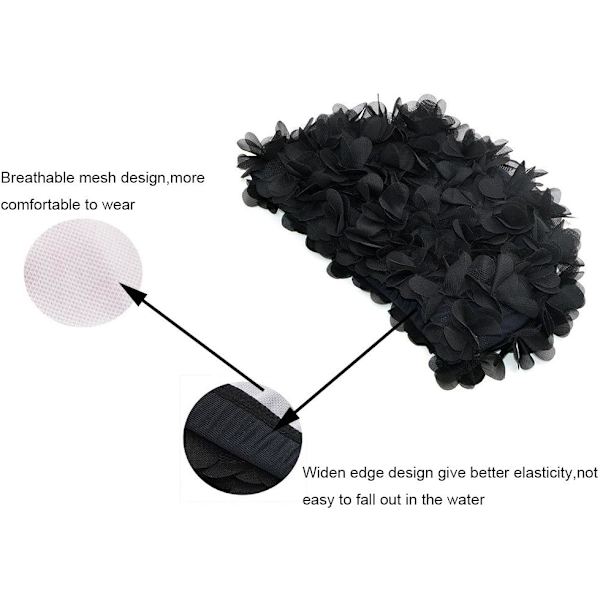 Lace Svømmehætte til Kvinder - Retro, Vintage Stil - Blomsterblade (
