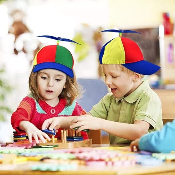 Klassisk Fargerik Propellhatt (52 - 54cm Barn) Morsom Fargerik D