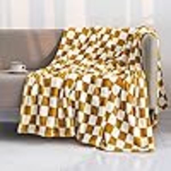##/Gul Blød Plaid Flanel Sofa Plaid Blød (70x100 cm)##/