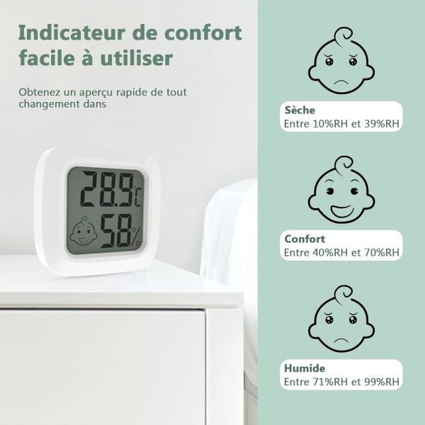 2 stk Indendørs Termometer, Lille Høj Præcision Digital Hygrometer