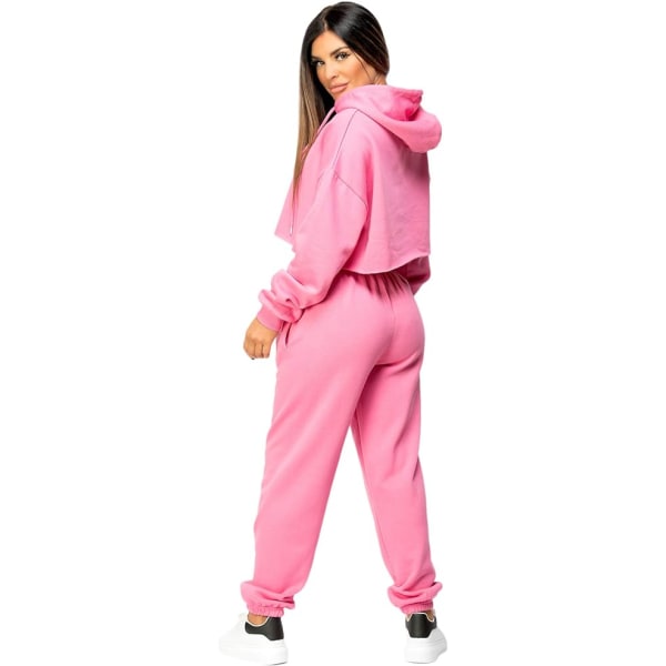 Mode Dam Tracksuit Oversize Crop Hoodie Joggers Loungewear