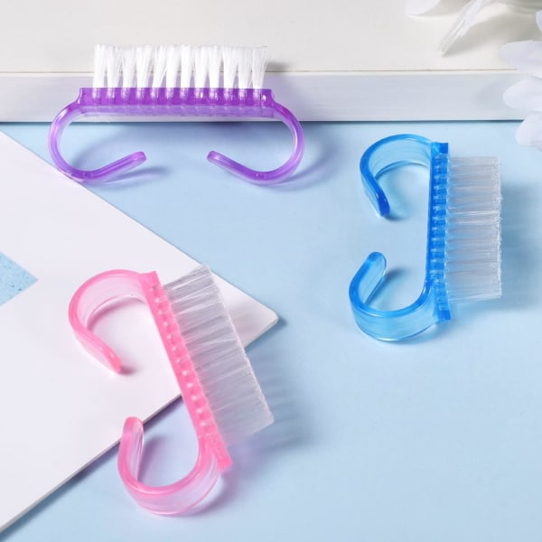 3 Pak Neglebørste, Håndtag Neglebørste med Plastik Håndtag Negle Cl