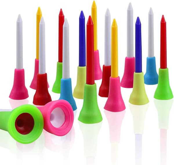 Pakke med 50 stk., Holdbare Golf Gummi Puder Lange Top Tees Multi C