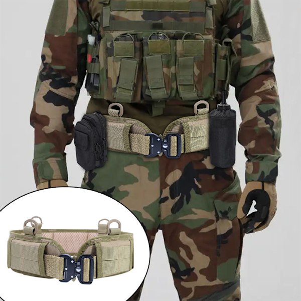 ##/Taktisk Kampbelte Sett Slank Airsoft Belte Metallspenne Skyting Jakt##/