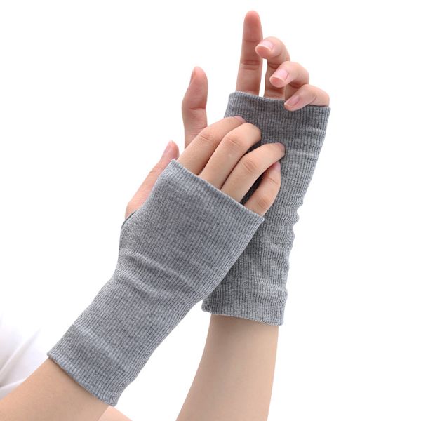 /#/Fingerlösa handskar i ullblandning, armvärmare, mjuka handskar för sms/#/