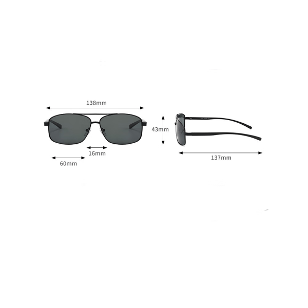 1 stk Ultra lette rektangulære polariserede solbriller UV400
