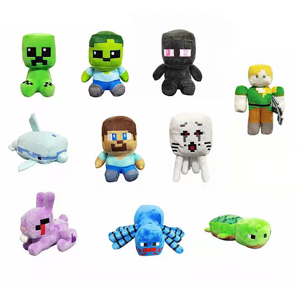 Minecraft plyslegetøj - Creeper 22cm, dukkegave, fyldt dukke