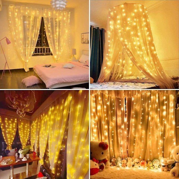 ##/LED-ljusslingor ljusgardin 3×3 m ljusslingor gardin ljus##/
