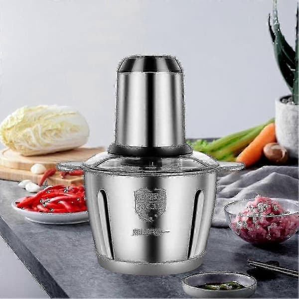 Kjøttkvern 2l Rustfritt Stål Elektrisk Matprosessor Blender Mikser Maskin For Kjøkkenfrukter