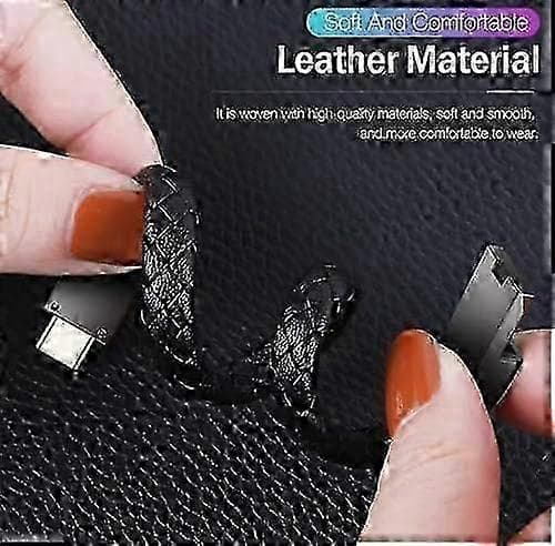Læderarmbånd Smart Armbånd USB Opladning USB Bærbar Rejselader til Mænd Kvinder Android/iPhone (Type C) 7.9