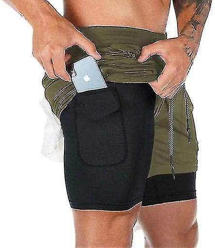 Sportshorts för män med fickor, andningsbara