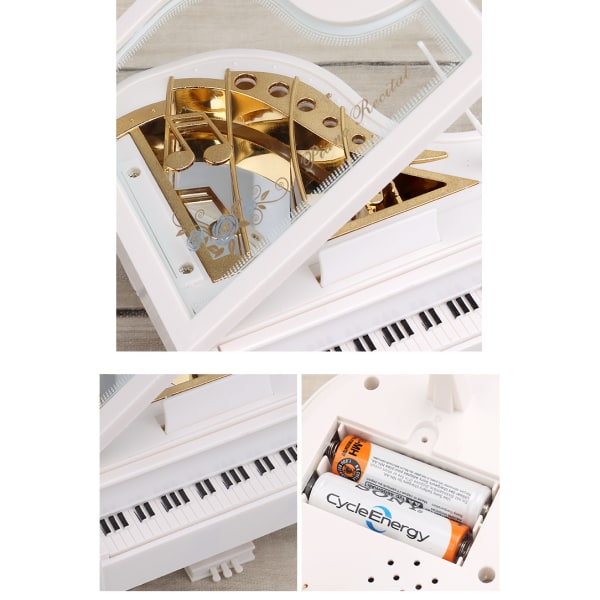Romantisk piano med lys og musikkboks, kreativ jentete hjerte-sha