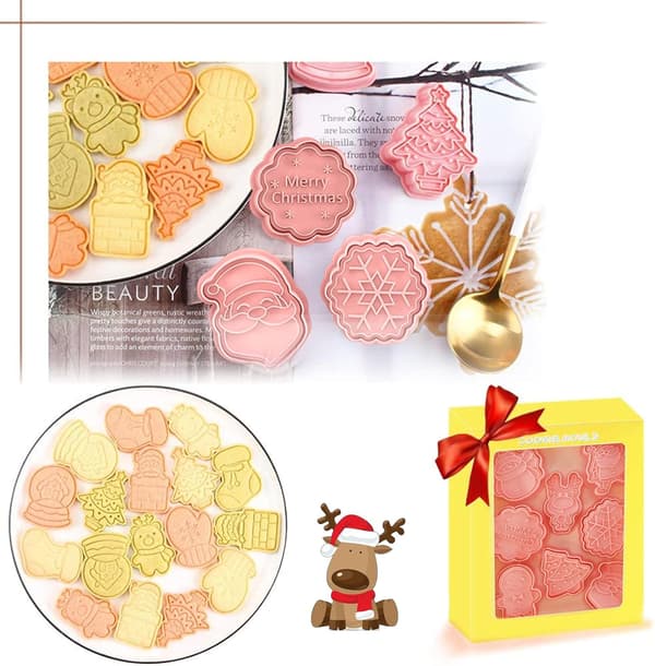 ##/Jul-Pepparkaksformar Set med 8, 3D Plast Pepparkaksformar, Barn##/