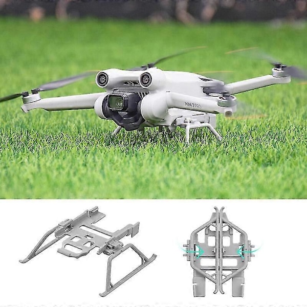 BRDRC Sammenleggbar Utvidet Høyde Landingsunderstell Skid Legs Beskyttelse Støtte for DJI Mini 3 / Mini 3 PR