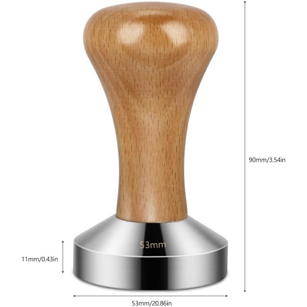 Trätamper, Rostfritt Stål Kaffetamper Rostfritt Stål Cof