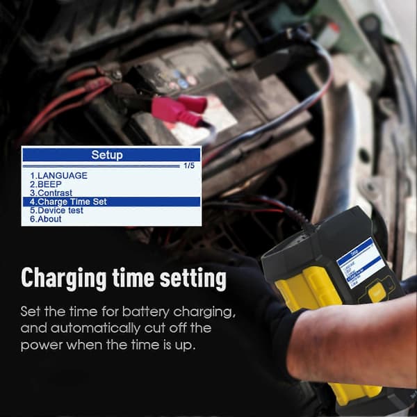 Bilbatteritester Lader Vedlikeholder Automotive Lastanalysator Startladesystem Testverktøy US Plug 110?250V