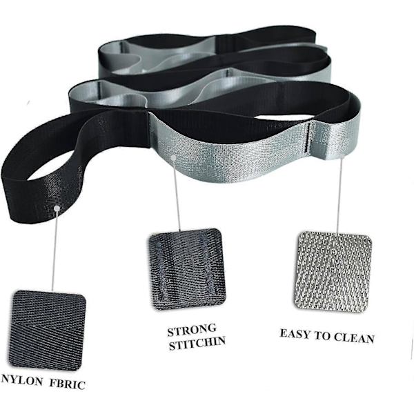 Yogarem, yogabälte, hemmaträning, daglig stretching Black