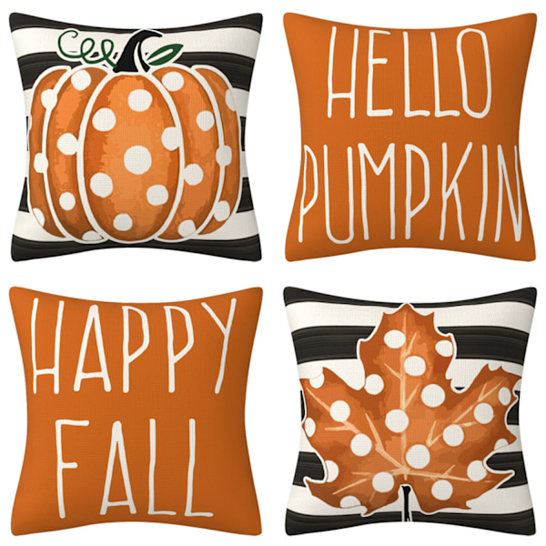 ##/(4 stk) Pumpekinløv Putetrekk 45*45cm##/