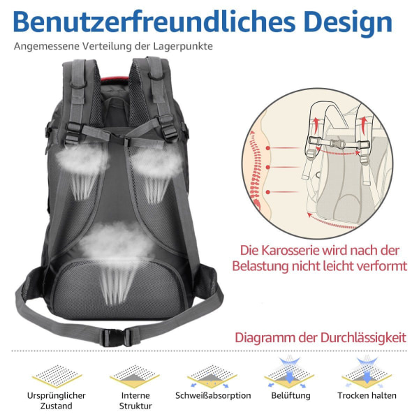 ##/Vandringsryggsäck 60L trekkingryggsäck rese ryggsäck utomhusryggsäck vandring##/