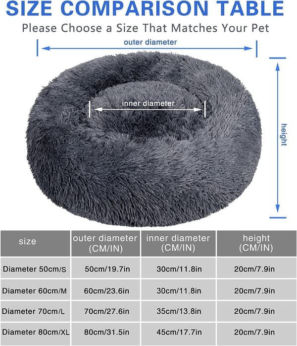 Rund Hundekurv Katteputer Donut Kurv, Hundekurv Hundebed Ex