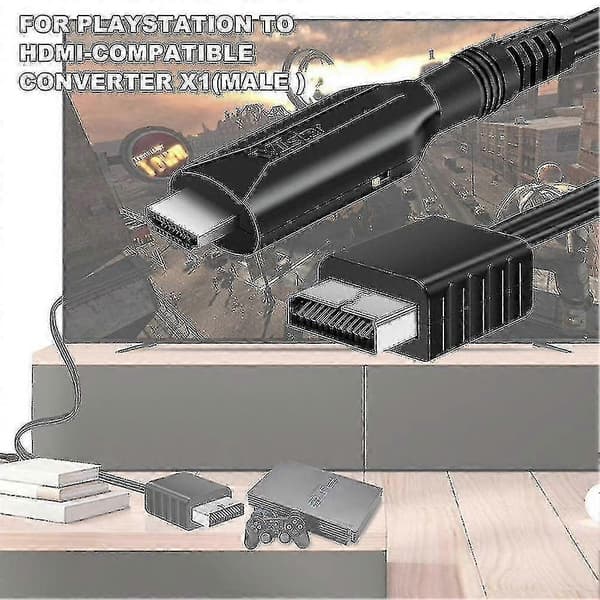 for Playstation 2 PS2 Til HDMI-kompatibel Adapterkabel HD RCA AV Audio Video