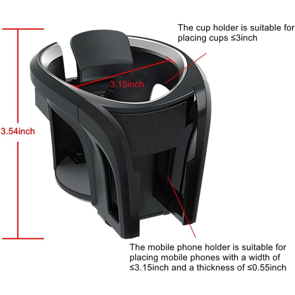 2-in-1 monitoiminen auton kupinpidin - Vedenkupille, vesipullolle