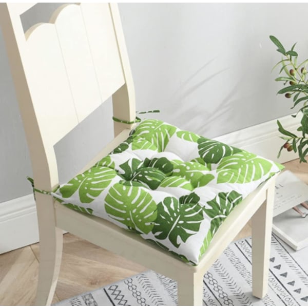 (Grön) Set med 2 matstolsdynor, trädgårdsstolsdynor, kit