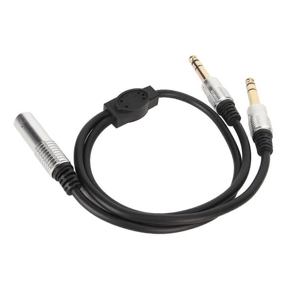 6,35 mm Splitter Y-kabel Mono Hun til Dobbelt Han 1/4 Tommer Splitterledning til Forstærker Mikrofon Højttaler 0,5 m