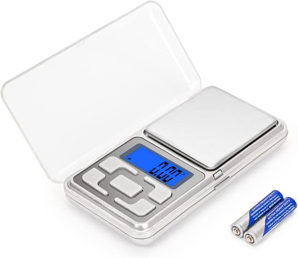 500g/0.01g Tarkka Keittiövaaka Taustavalaistulla LCD-Näytöllä (7 Yksikköä