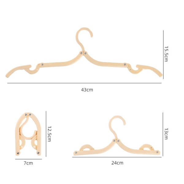 16 Pakk Sammenleggbare Plastkleshengere for Ferie, Camping