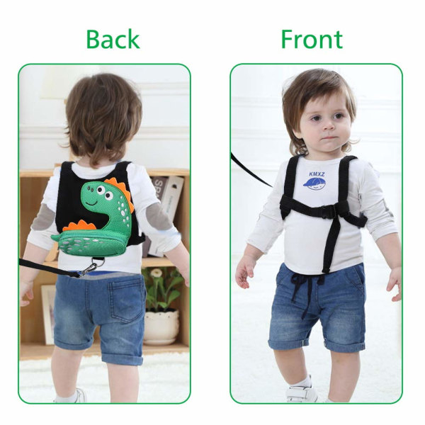 (Musta) 3 in 1 Toddler valjaat + Baby Anti Lost Wrist Link,