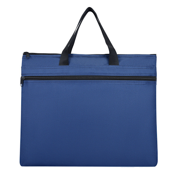 ##/Kontorsdokumentväska Män Briefcase Bärbar Pärm A4 Fil Zip-väska blå##/