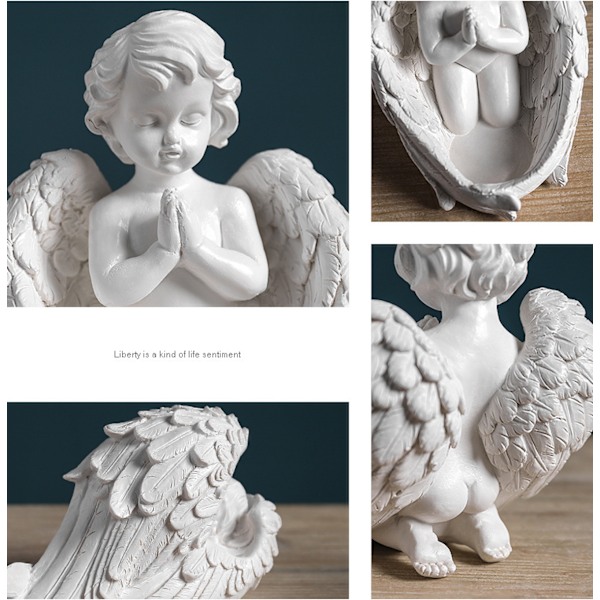 ##/1 st Liten söt retroängel ljusstake prydnad, 13,5x15x16cm##/