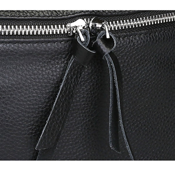 ##/Svart Crossbody Väska Kvinnors Läder Bred##/