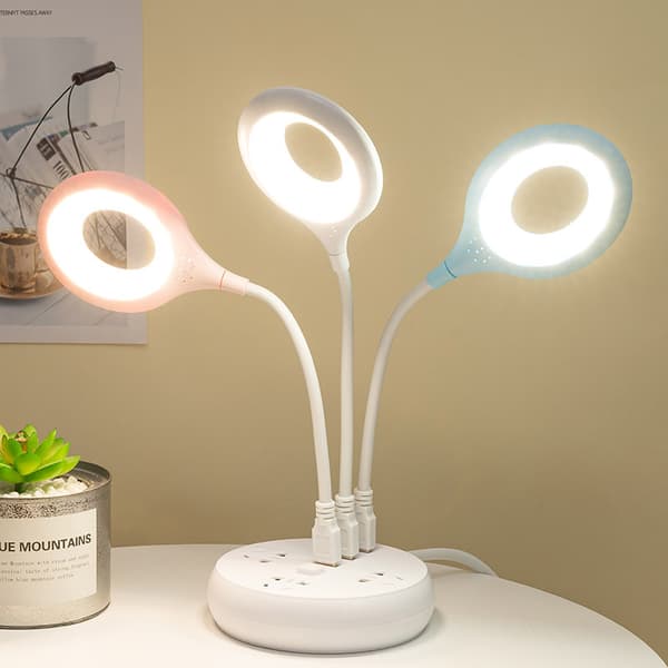 ##/ST/LED Läslampa med Klämma Barnlampa med Flexibel Hals USB Laddningsbar eReaders Studie Arbetslampa Vit Rosa Bas Ingår Inte##/