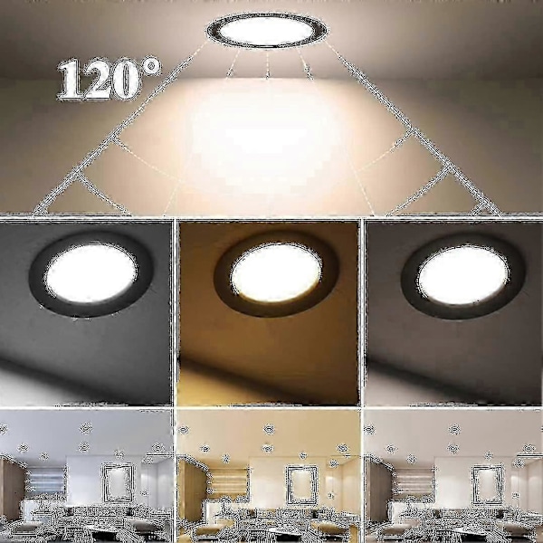 2.5 \"7W åpen hull 7-8.5CM LED downlight svart høy lysstyrke hel aluminium hull lys husholdnings kommersiell innebygd himmellampe 2 stk
