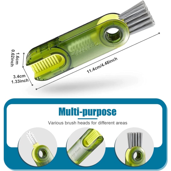 Tre i én flaske børste, 3 bærbare kop hætte mellemrum rengøringsbørste