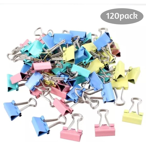 120-pack Pappersklämmor 0,75 tum, Små Pappersklämmor, Färgade
