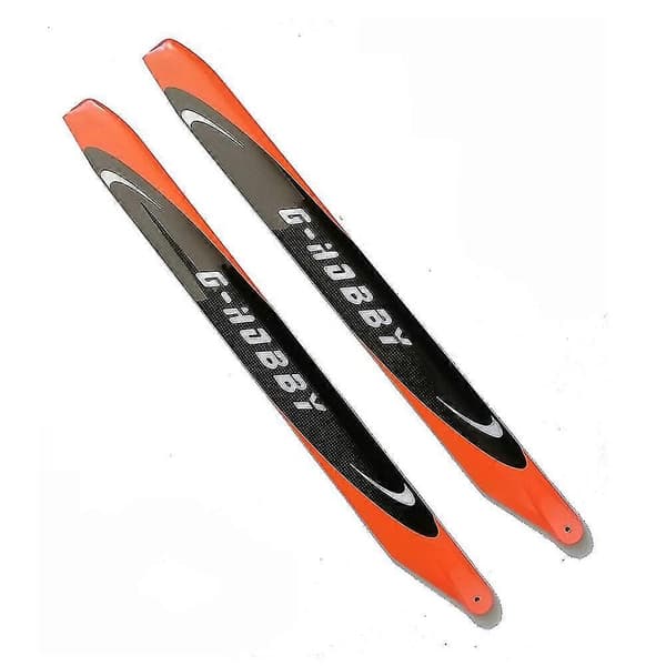 1 par fluorescerende orange 700 mm hovedrotorblade i kulfiber til Align 700 SAB700 X7 RC helikopter