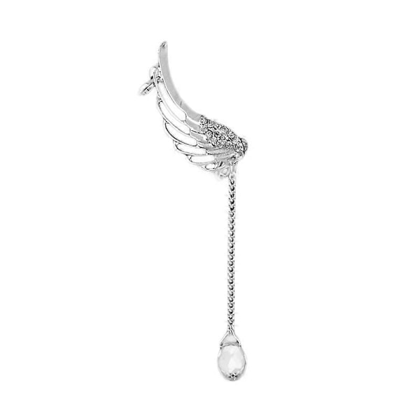 1 stk. Dame Engel Vinge Rhinestone Kvast Hænge Ørestik Øreklips Smykkegave Ear Clip Right