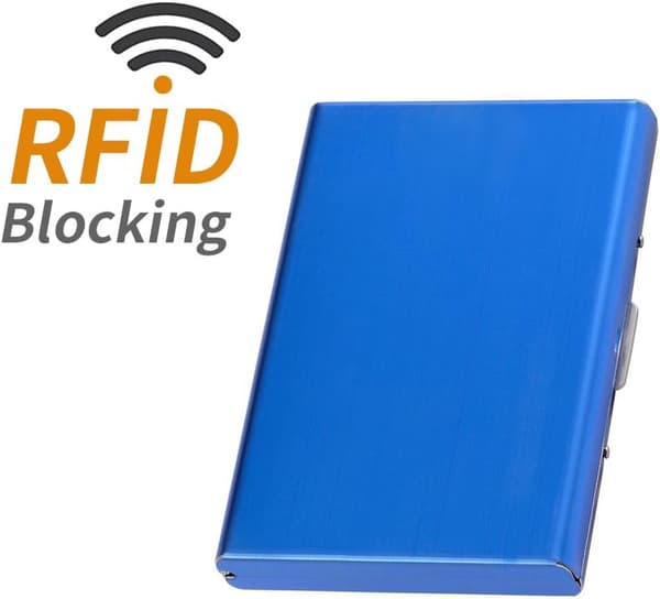 (Sininen) RFID-lukkokortti lompakko, estää identiteettivarastajia