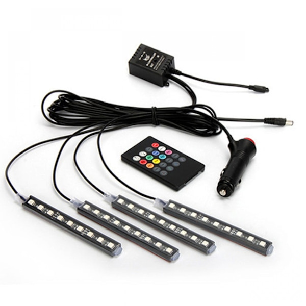 ##/LED-remsa LED-inredningsbelysning bil, 4 LED-remsor##/