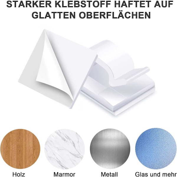 40 stk Kabelklips, Stærke Selvklæbende Kabelstyring, Trans