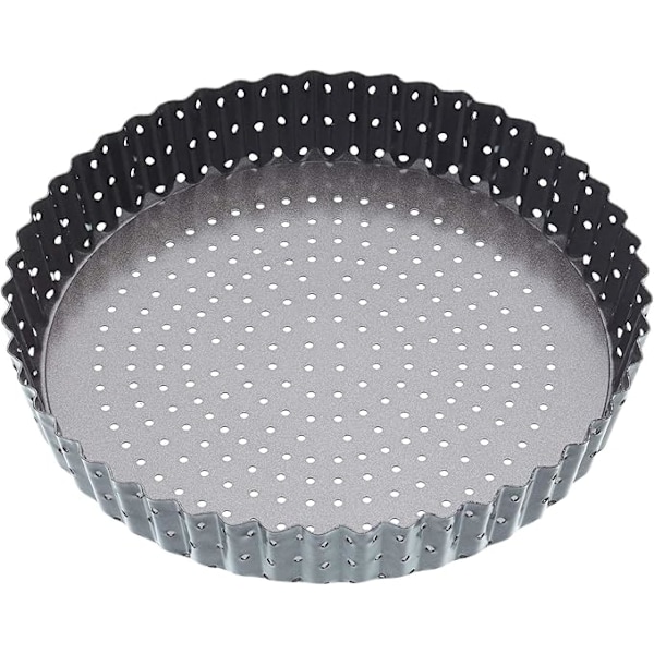 Grå 25 cm Non-Stick Løs Bunn Riflet Terteform/Quiche Panne