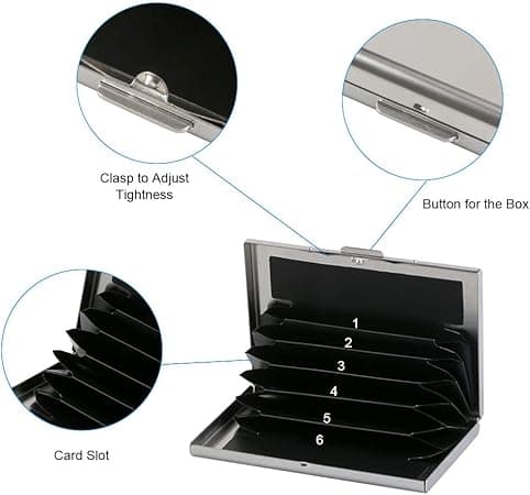 Metal Kort Holder Tegnebog, Ultra Tynd Rustfrit Stål Metal Tegnebog